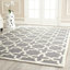 Tapis gris / ivoire touffeté à la main à motif géométrique d'Igna-202954825
