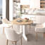 Table de salle à manger ovale pour salle à manger, extensible 59 po x 43 po avec rallonge amovible, couleur blanche,
