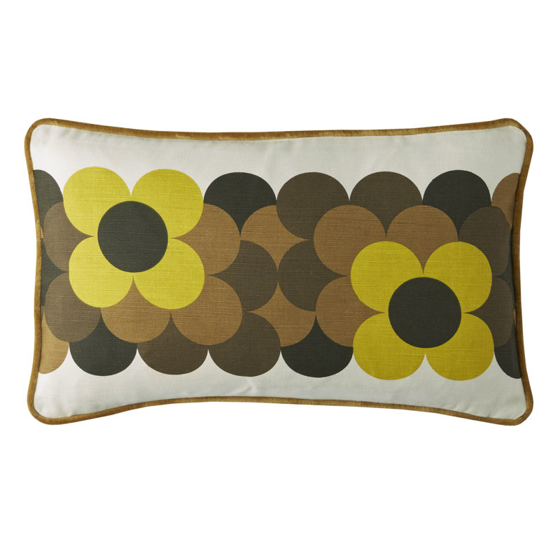 Retro Flower Stripe  Cushion, Dune