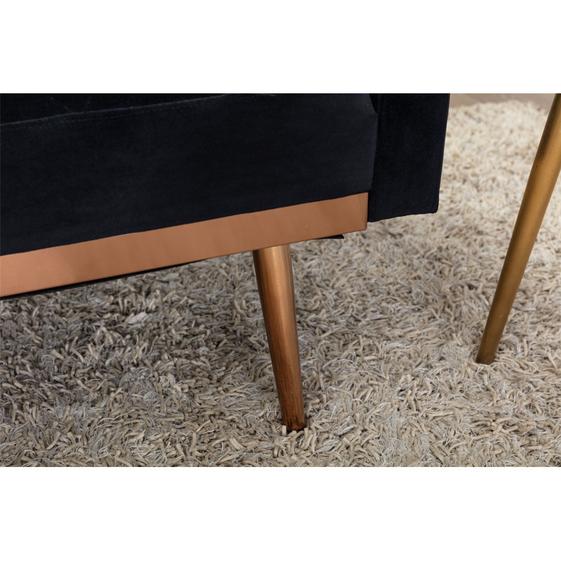 Canapé d'appoint en velours noir Coolmore, Velours gris