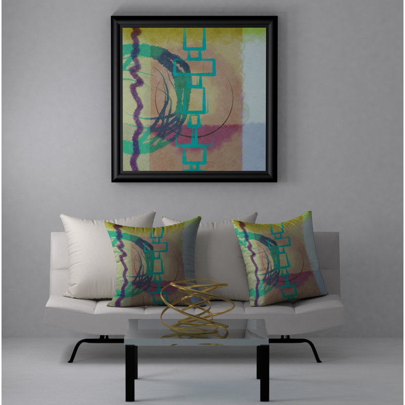 Abstract Reversible Throw Pillow, 20" H x 20" W