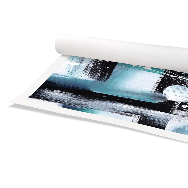 Expressions modernes bleu sarcelle - peinture sans cadre, H 10 po x l 10 po x P 0,1 po