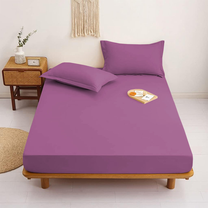 Aspire Homeware Ultra Soft 40cm Deep Fitted Sheet for Extra Deep Mattress and Cozy Sleep, Lilac/Purple, Single (3')