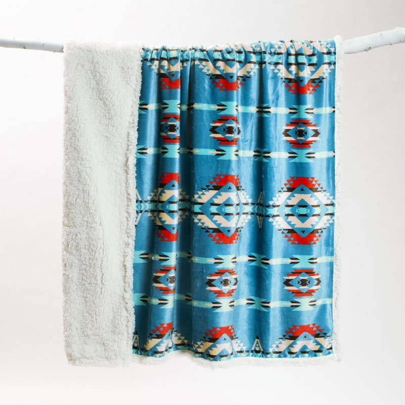 Jeté turquoise Southwest Plush