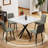Modern Square Dining Table In White, 38.6" With Iron Legs, Easy To Clean And Install Iron, & Assemble, Space Saving-1884372213