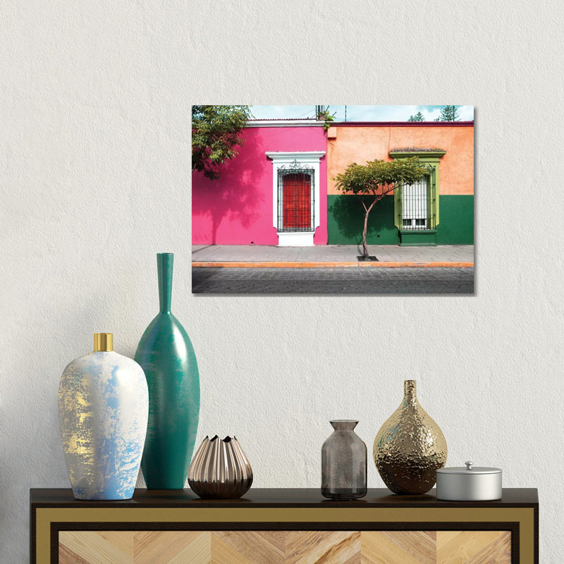 Mexican Colorful Facades 1 Piece Wall Art on Canvas, 30.48 cm H x 45.72 cm W, Wrapped Canvas