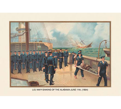 « éviering of the alabama, 11 juin 1864 » par werner, reproduction d’art
