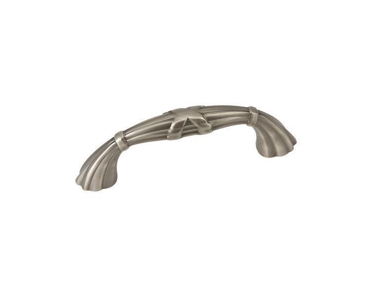 Poignée arquée Emtek Ribbon and Reed, Nickel antique, 3.5"