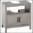kleankin Pedestal Sink Storage Cabinet, Bathroom Under Sink Cabinet with 2 Doors and Open Shelf