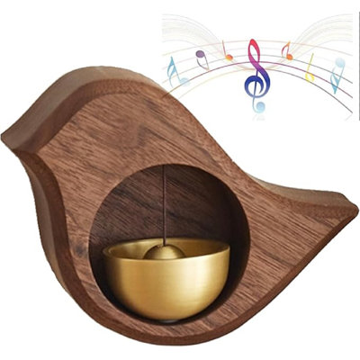 Shopkeepers Bell For Door Opening Magnetic Wood Doorbell With Brass Bell Door Chime For Entrance, Wall, Store, Wardrobe, Fridge