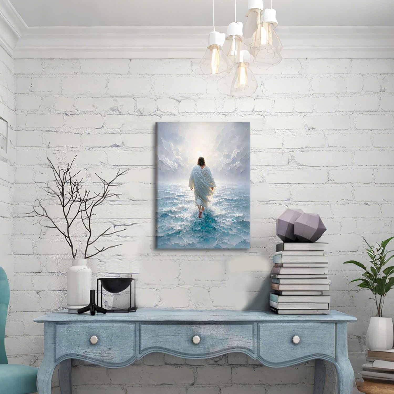 Astoria Grand Jesus Walking On Water Canvas Wall Art Christian Bible ...
