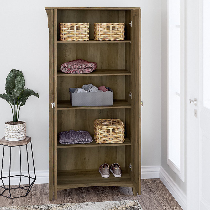 Armoire de rangement à 5 tablettes Pernell, Pin récupéré