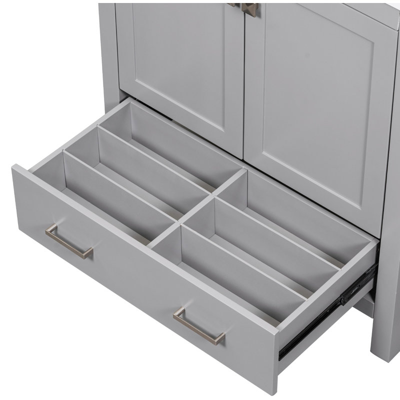 Meuble-lavabo de salle de bain avec lavabo simple, meuble-lavabo encastré et armoire de rangement pour salle de bain