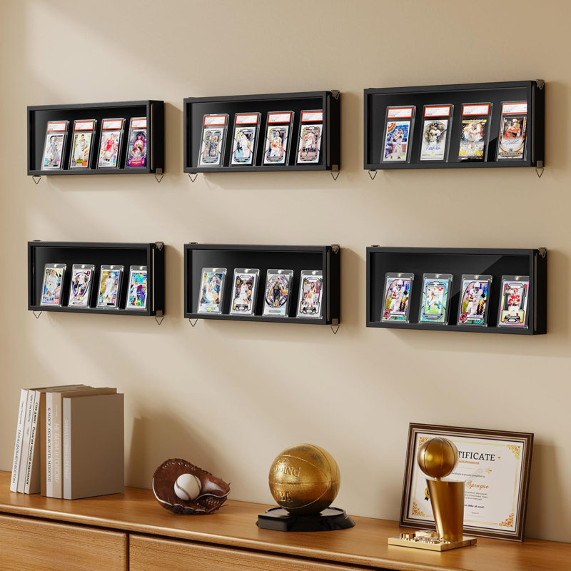 Présentoir à cartes, support de cadre de jeu de cartes à collectionner, présentoir à cartes de sport classé pour collection de cartes à collectionner - noir
