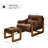 Devin 37.40'' W Top Grain Genuine Leather Accent Lounge Chair and Ottoman Set-836809558