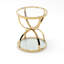 Table d'appoint moderne en verre 19,69 po avec 2 niveaux, cadres en forme d'anneau-452283572