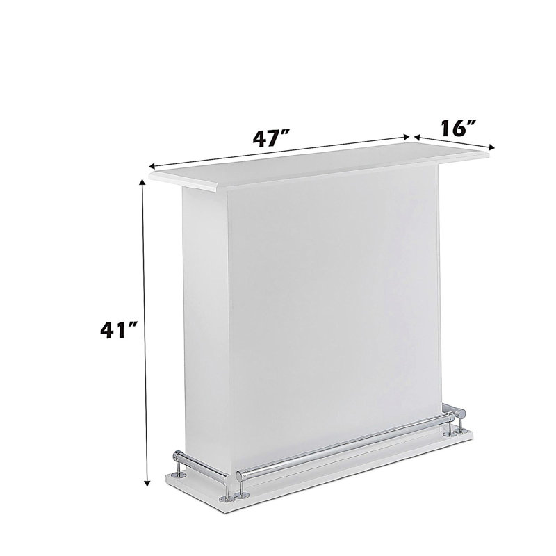 Kite White High Gloss Finish Bar Table