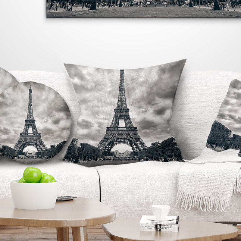 Coussin décoratif à l’oreiller à la tour eiffel, 18 po x 18 po, Coussin décoratif