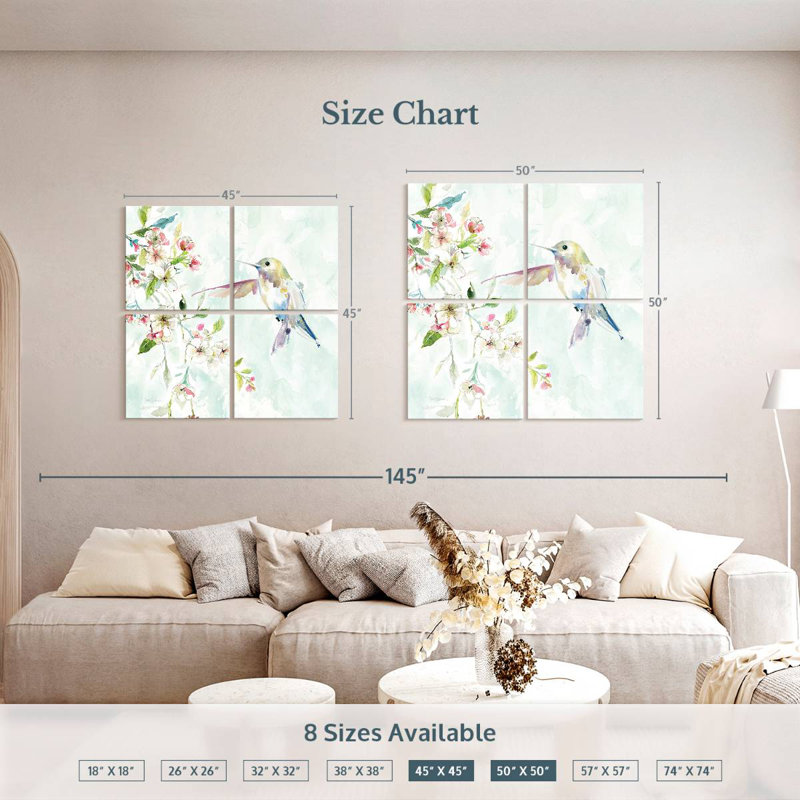 Brampt Delicate Hummingbird IV, 50" H x 50" W