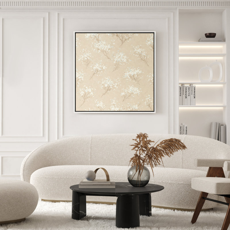 Art mural encadré abstrait rétro antique classique pour chambre à coucher, H 16 po x l 16 po, Blanc