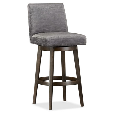 Swivel Upholstered Bar Stool with Solid Wood Frame