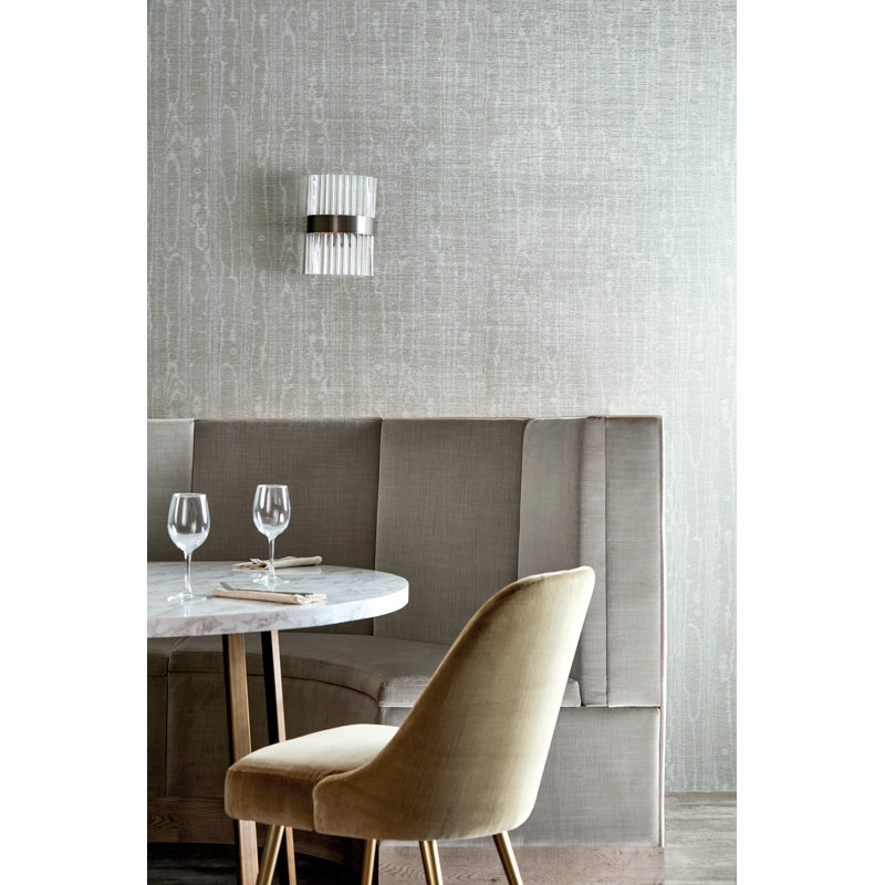 Watered Silk Wallpaper, Silver