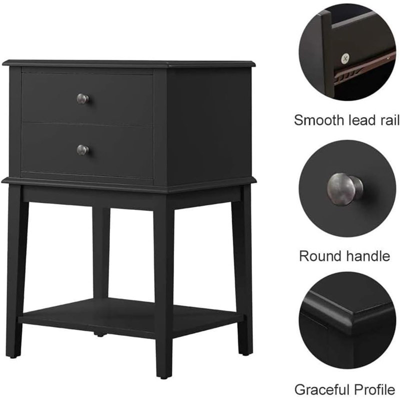 Table de chevet et table basse noires