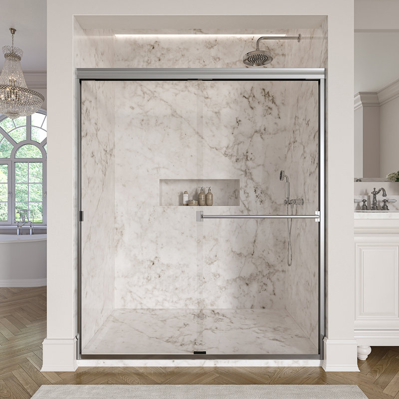 Porte de douche classique sans cadre l 44 po x H 65,5 po, Pluie