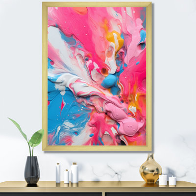 Explosions roses et orange de couleur II sur toile