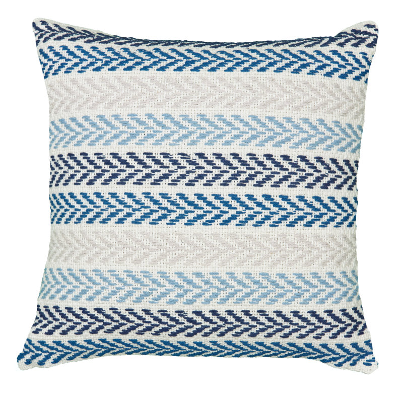 Coussin 100% coton tissé à la main, polyester, Bleu