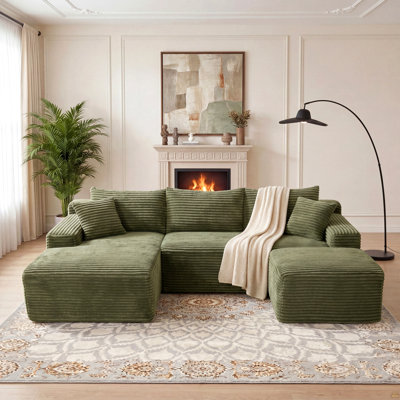 94.5" U-Shaped Cloud Sectional Sofa with Deep Seat,No Assembly Required,Modular Couches Sleeper for Living Room,Bedroom,Apartment