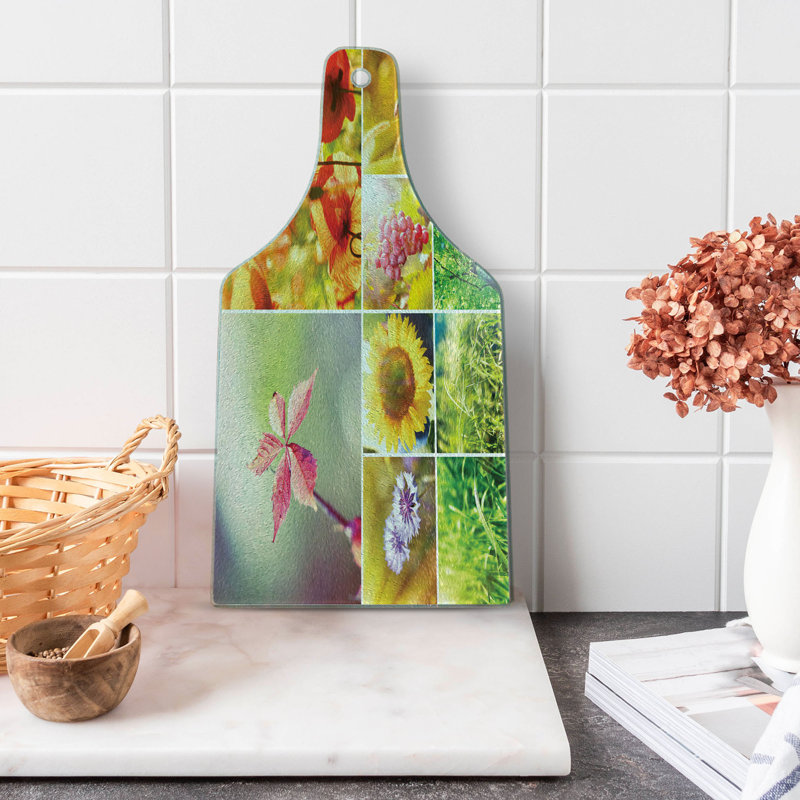 Multicolore planche à découper en verre trempé Ambesonne Country