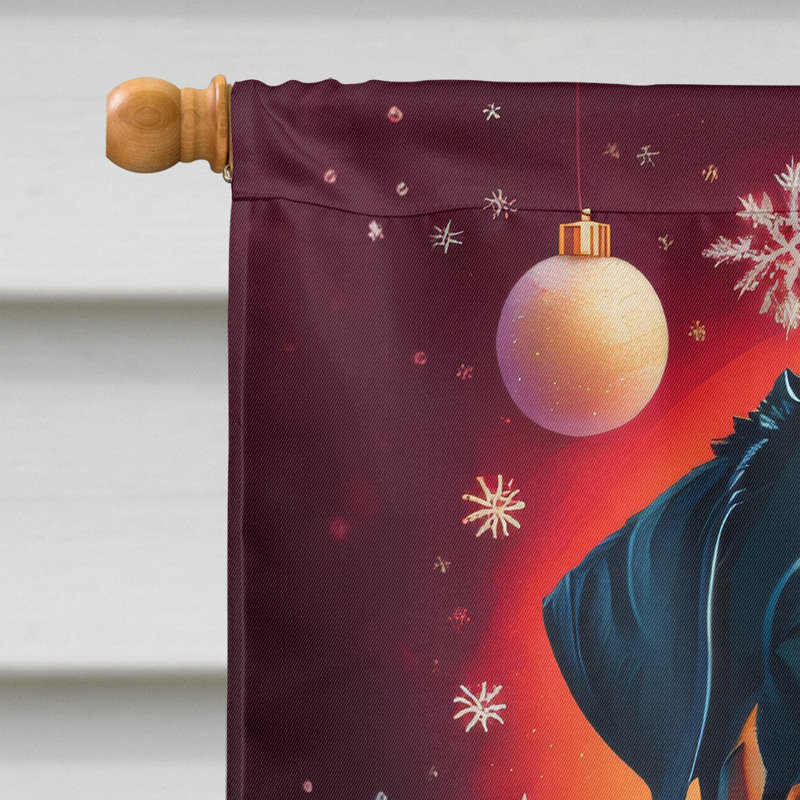 Drapeau de maison de Noël en polyester double face H 40 po x l 28 po