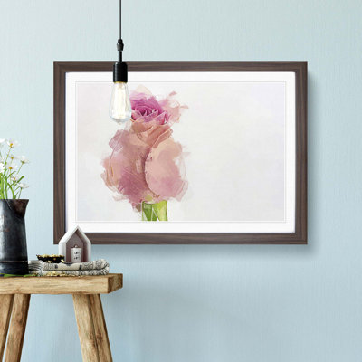 Pink Rose Beginning to Bloom - Picture Frame Graphic Art Print