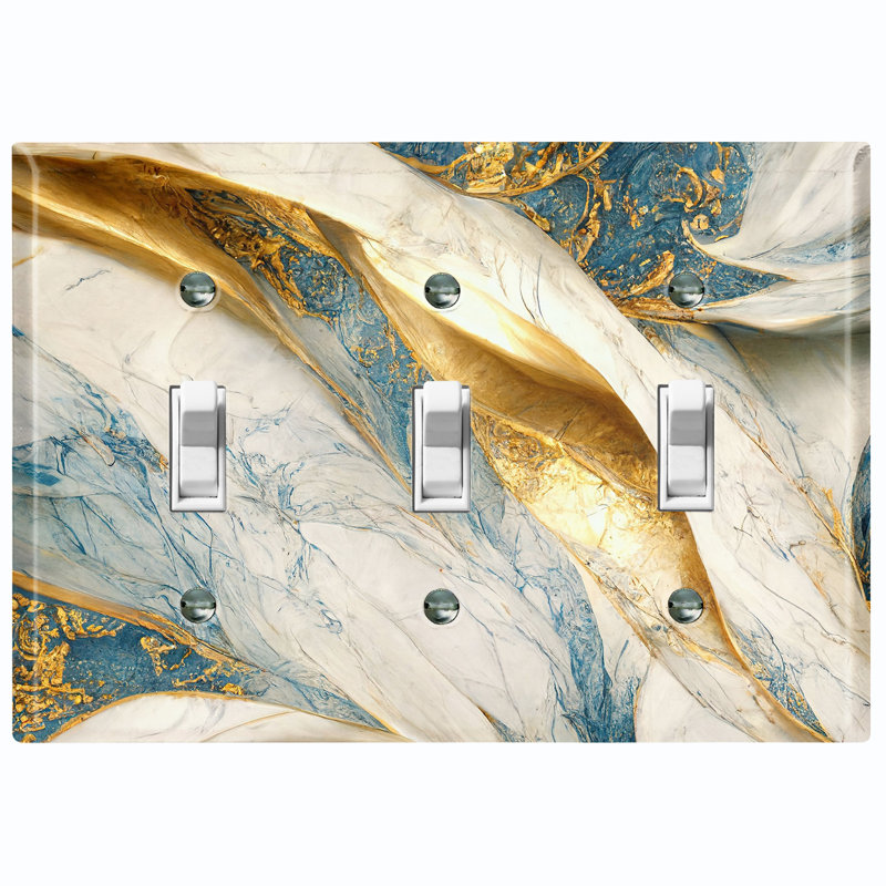 Plaque murale d'interrupteur à bascule à 3 bandes Marble Swirl
