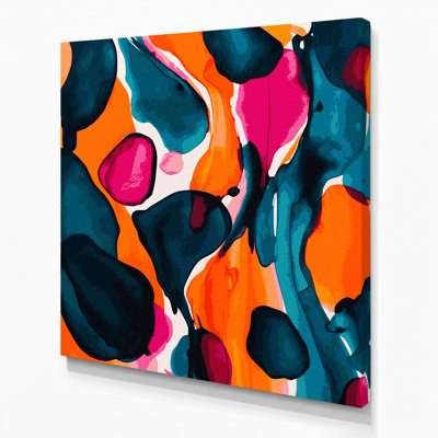 Abstrait aquarelle 47, art mural sur toile grise