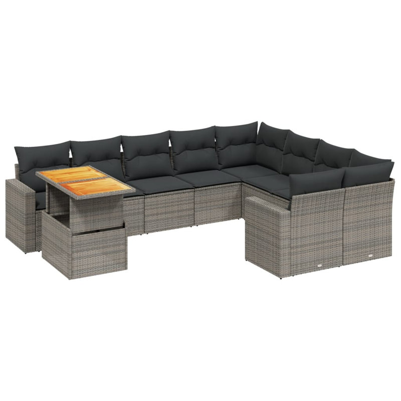 Ensemble de canapé de jardin Vidaxl gris