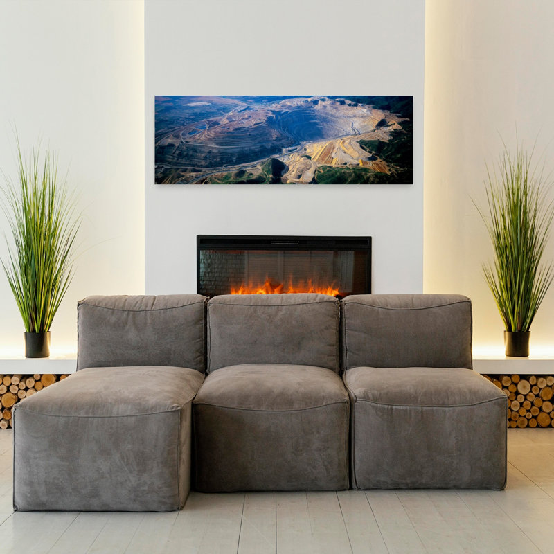 Aerial view of copper mines Utah USA 1 Piece Wrapped Canvas Panoramic Wall Art, 121.92 cm H x 40.64 cm W