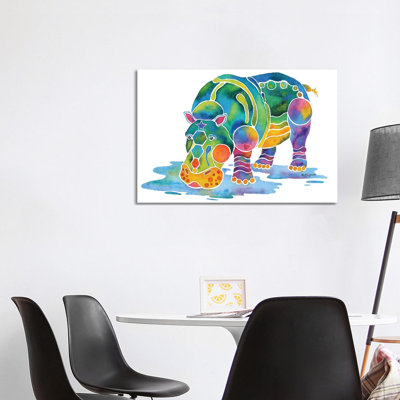 Hippopotamus 1 Piece Wrapped Canvas Wall Art