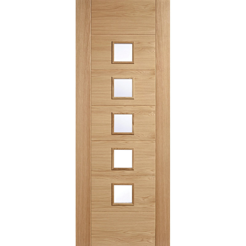 Carini Glazed Prefinished Oak Internal Door, 204cm H x 72.6cm W x 4cm D