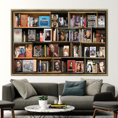 Abstract Library Photo Print Wall Art Featuring Bookshelf and Reading Room Poster