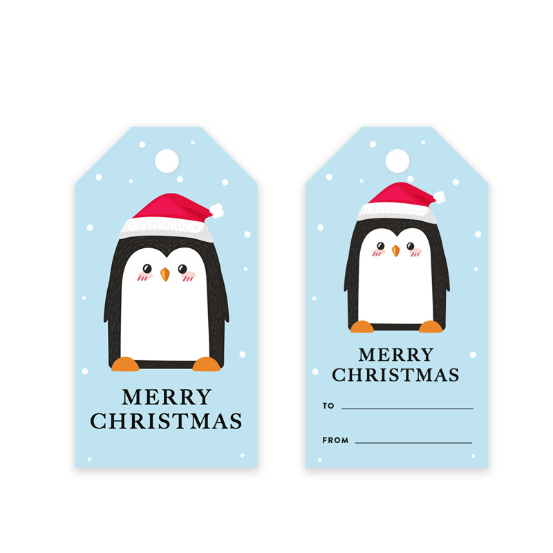  Paquet de 60 étiquettes de cadeau de Noël Merry Christmas Penguin