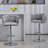 360° Fabric cover Swivel Bar Stools Set of 2, Adjustable Counter Height Bar Chairs with Woven Back & Footrest,Silver chromed Bar Stools for Kitchen Island, Cafe, Pub-820814076