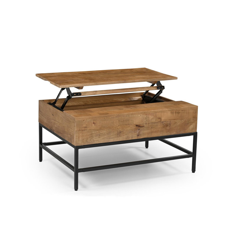Table basse à plateau relevable, Bois naturel