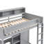 Wood Twin Loft Bed, Grey - Fitted With Ample Storage Facilities Bed In Secure-1728988112