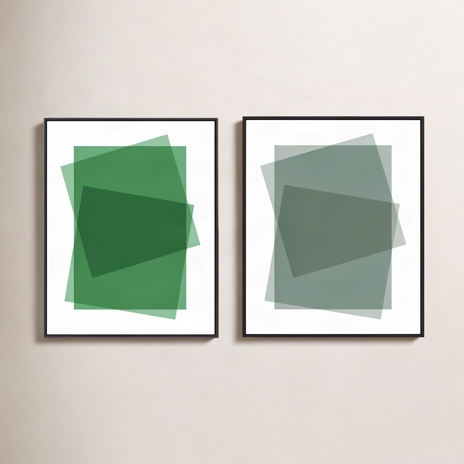 Green & Sage Kaml by Jacques Pilon, Black Framed Canvas, 30" H x 24" W