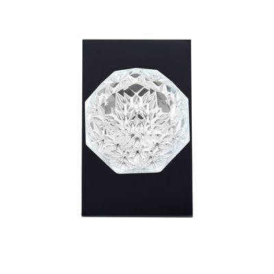 Bouton de passage Bravura 926-8 en cristal sur rose rectangulaire contemporaine en noir mat