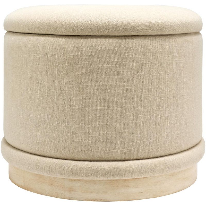 Repose-pieds Nellya, Polyester / lin beige