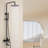 Exposed Wall Mount Shower Set, Rainfall Showerhead And Handheld, Matte Black