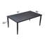 Table de salle à manger d'extérieur rectangulaire en aluminium 40 po x 70 po avec pieds fuselés et trou pour parasol